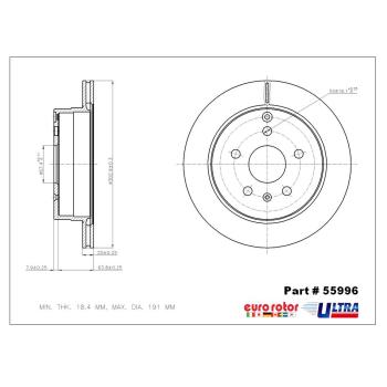 2017 GMC Terrain Disc Brake Rotor Rear Eurorotor 55996 image 1 of 1