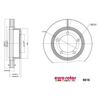 2008 Peterbilt 335 Disc Brake Rotor Front Eurorotor 5616 image 1 of 1