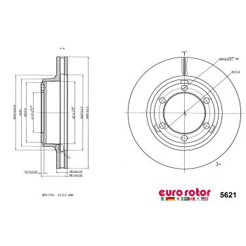 2008 Peterbilt 335 Disc Brake Rotor Front Eurorotor 5621 image 1 of 1