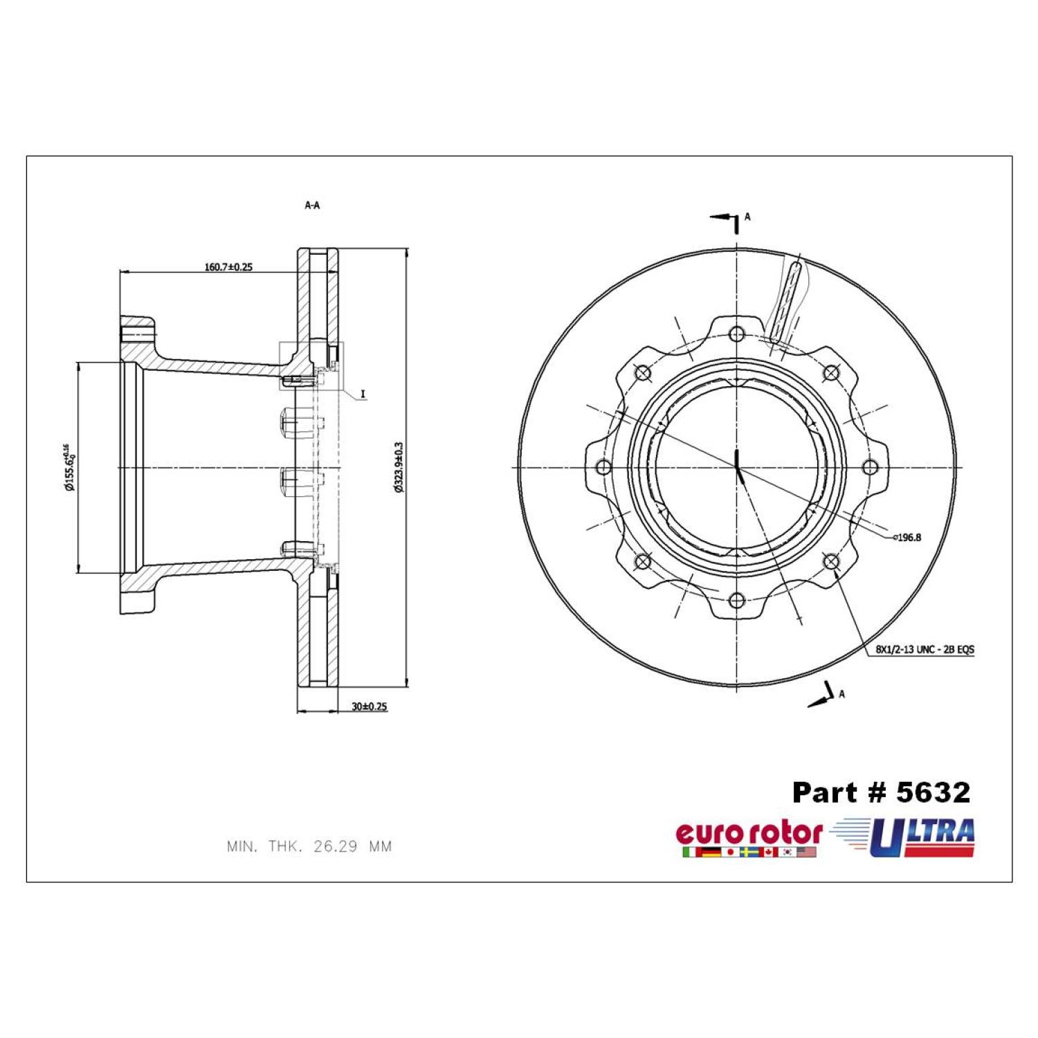 Eurorotor 5632 - Disc Brake Rotor Eurorotor 5632 Disc Brake Rotor product image 1 of 1