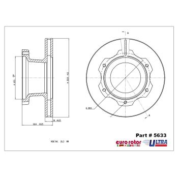 2007 Hino 165 Disc Brake Rotor and Hub Assembly Front Eurorotor 5633 image 1 of 1