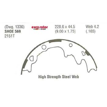 1982 Mercury Cougar Drum Brake Shoe Rear Eurorotor 569 image 1 of 1