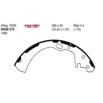 1990 Nissan D21 Drum Brake Shoe Rear Eurorotor 574 image 1 of 1