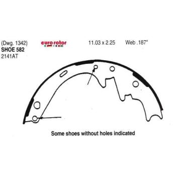 1993 Ford Bronco Drum Brake Shoe Rear Eurorotor 582R image 1 of 1