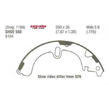 1986 Toyota Celica Drum Brake Shoe Rear Eurorotor 588 image 1 of 1