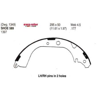 1994 Toyota T100 Drum Brake Shoe Rear Eurorotor 589 image 1 of 1