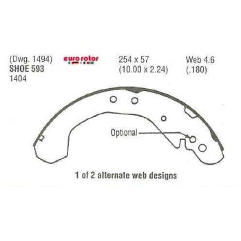 1996 GMC Yukon Drum Brake Shoe Rear Eurorotor 593 image 1 of 1