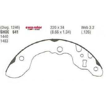 1991 Geo Tracker Drum Brake Shoe Rear Eurorotor 641 image 1 of 1
