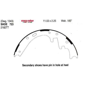 1999 Dodge Durango Drum Brake Shoe Rear Eurorotor 723R image 1 of 1