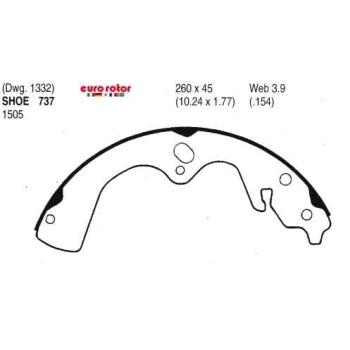 1999 Kia Sportage Drum Brake Shoe Rear Eurorotor 737 image 1 of 1