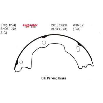 2000 Ford F53 Parking Brake Shoe Rear Eurorotor 772 image 1 of 1