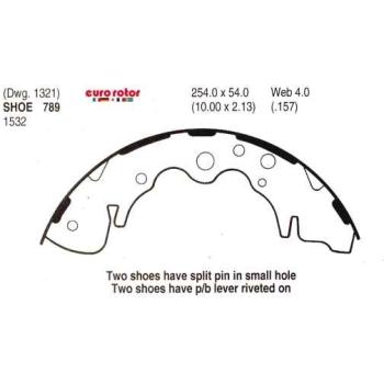 2004 Kia Sedona Drum Brake Shoe Rear Eurorotor 789 image 1 of 1