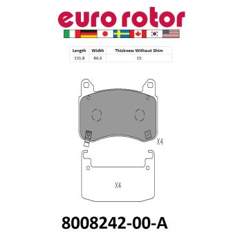 2021 Tesla 3 Disc Brake Pad Front Eurorotor 800824200A image 1 of 1