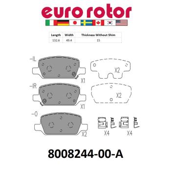 2021 Tesla Model Y Disc Brake Pad Rear Eurorotor 800824400A image 1 of 1