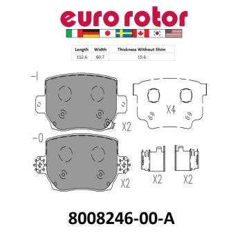 2021 Tesla Model Y Disc Brake Pad Rear Eurorotor 800824600A image 1 of 1