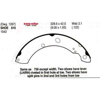 2009 Chrysler PT Cruiser Drum Brake Shoe Rear Eurorotor 810 image 1 of 1