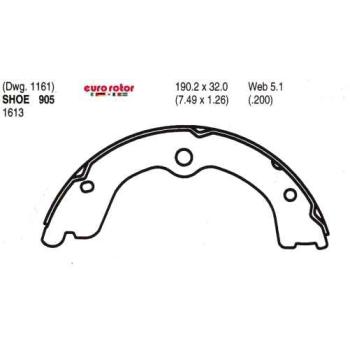 1993 Mazda MPV Parking Brake Shoe Rear Eurorotor 905 image 1 of 1