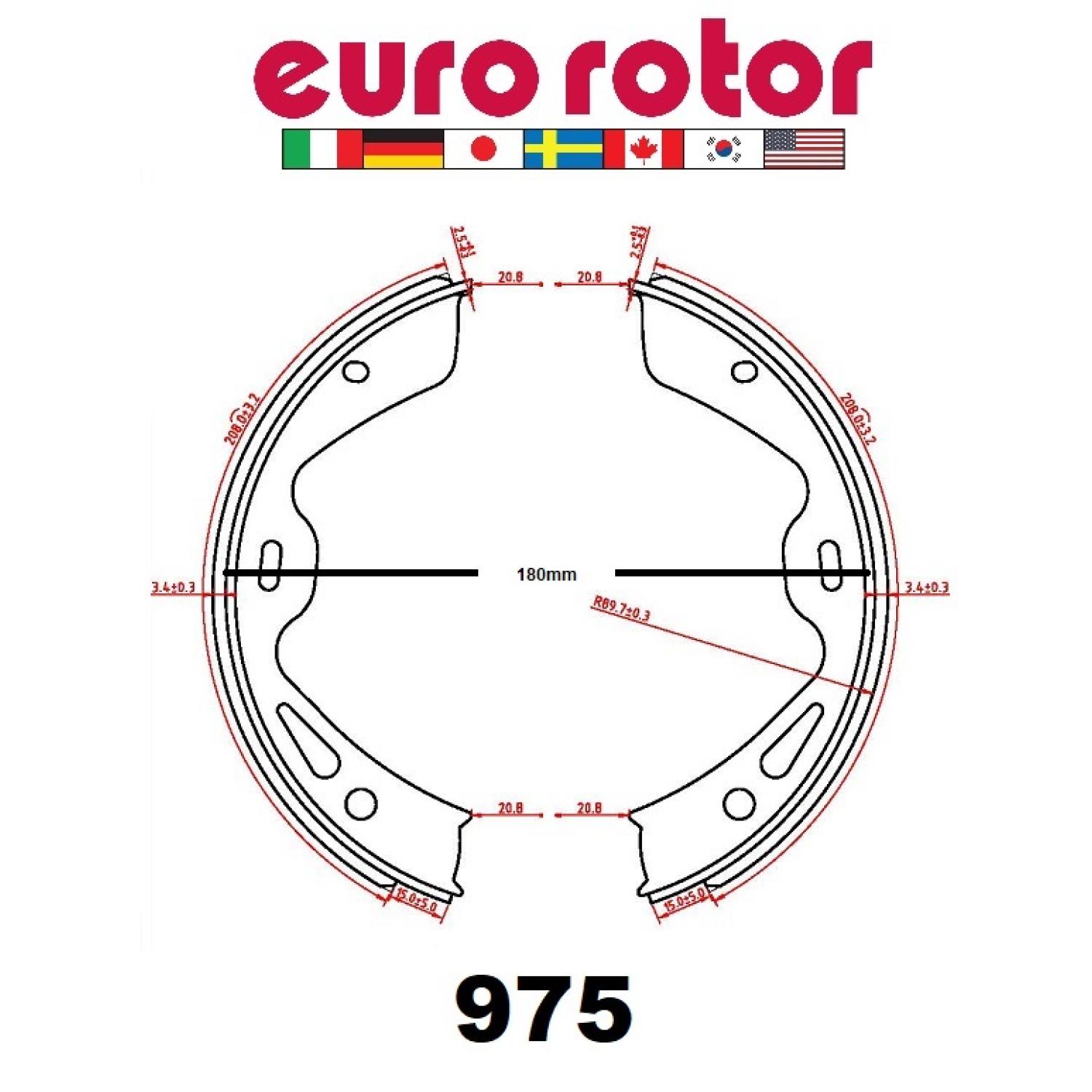 Eurorotor 975 - Parking Brake Shoe Eurorotor 975 Parking Brake Shoe product image 1 of 1