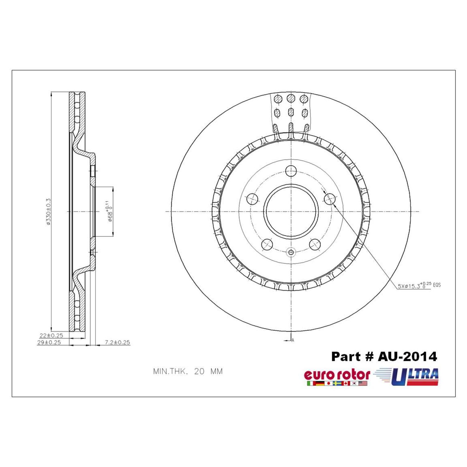 Eurorotor AU2014 - Disc Brake Rotor Eurorotor AU2014 Disc Brake Rotor product image 1 of 1