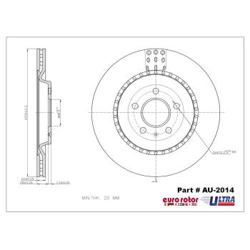 2021 Audi A6 Quattro Disc Brake Rotor Rear Eurorotor AU2014 image 1 of 1