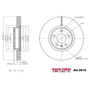 2014 Audi A6 Disc Brake Rotor Front Eurorotor AU2015 image 1 of 1