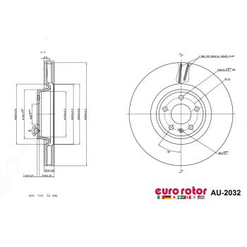 2019 Audi S5 Disc Brake Rotor Front Eurorotor AU2032 image 1 of 1