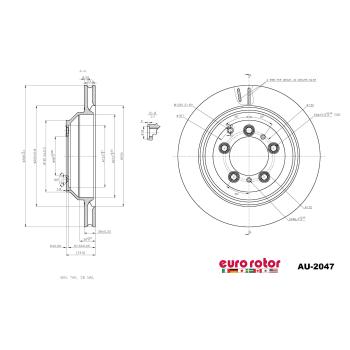 2019 Porsche Cayenne Disc Brake Rotor Rear Eurorotor AU2047 image 1 of 1