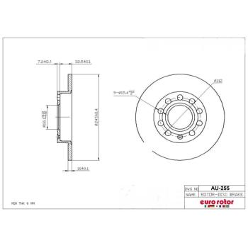 2005 Audi A4 Disc Brake Rotor Rear Eurorotor AU255 image 1 of 1