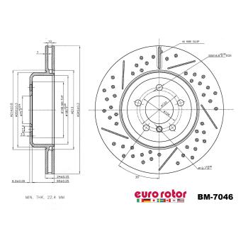 2017 BMW 340i GT xDrive Disc Brake Rotor Rear Eurorotor BM7046 image 1 of 1