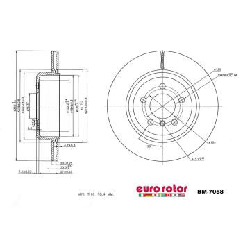 2014 BMW ActiveHybrid 5 Disc Brake Rotor Rear Eurorotor BM7058 image 1 of 1