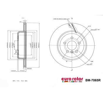 2023 BMW X3 Disc Brake Rotor Rear Right Eurorotor BM7065R image 1 of 1