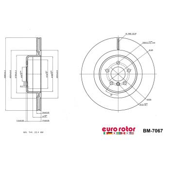 2011 BMW X5 Disc Brake Rotor Rear Eurorotor BM7067 image 1 of 1
