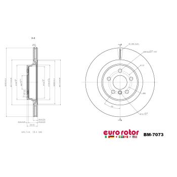 2021 Mini Cooper Countryman Disc Brake Rotor Rear Eurorotor BM7073 image 1 of 1