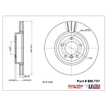 2006 BMW Z4 Disc Brake Rotor Front Eurorotor BM757 image 1 of 1