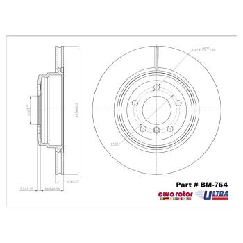 2015 BMW X1 Disc Brake Rotor Rear Eurorotor BM764 image 1 of 1
