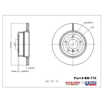 2006 BMW 525xi Disc Brake Rotor Rear Eurorotor BM770 image 1 of 1