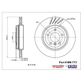 2001 BMW 330i Disc Brake Rotor Rear Eurorotor BM773 image 1 of 1