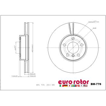 2011 BMW X5 Disc Brake Rotor Front Eurorotor BM778 image 1 of 1