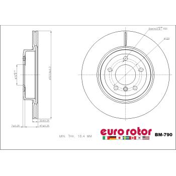 2011 BMW Z4 Disc Brake Rotor Rear Eurorotor BM790 image 1 of 1