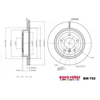 2011 BMW Z4 Disc Brake Rotor Rear Eurorotor BM792 image 1 of 1