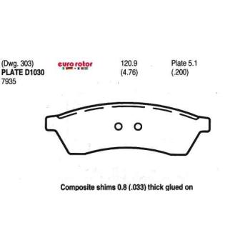 2004 Chevrolet Epica Disc Brake Pad Rear Eurorotor F1D1030H image 1 of 1
