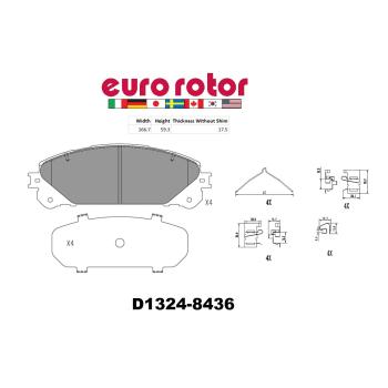 2015 Lexus NX200t Disc Brake Pad Front Eurorotor F1D1324H image 1 of 1