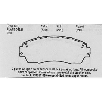 2021 Acura TLX Disc Brake Pad Front Eurorotor F1D1521H image 1 of 1