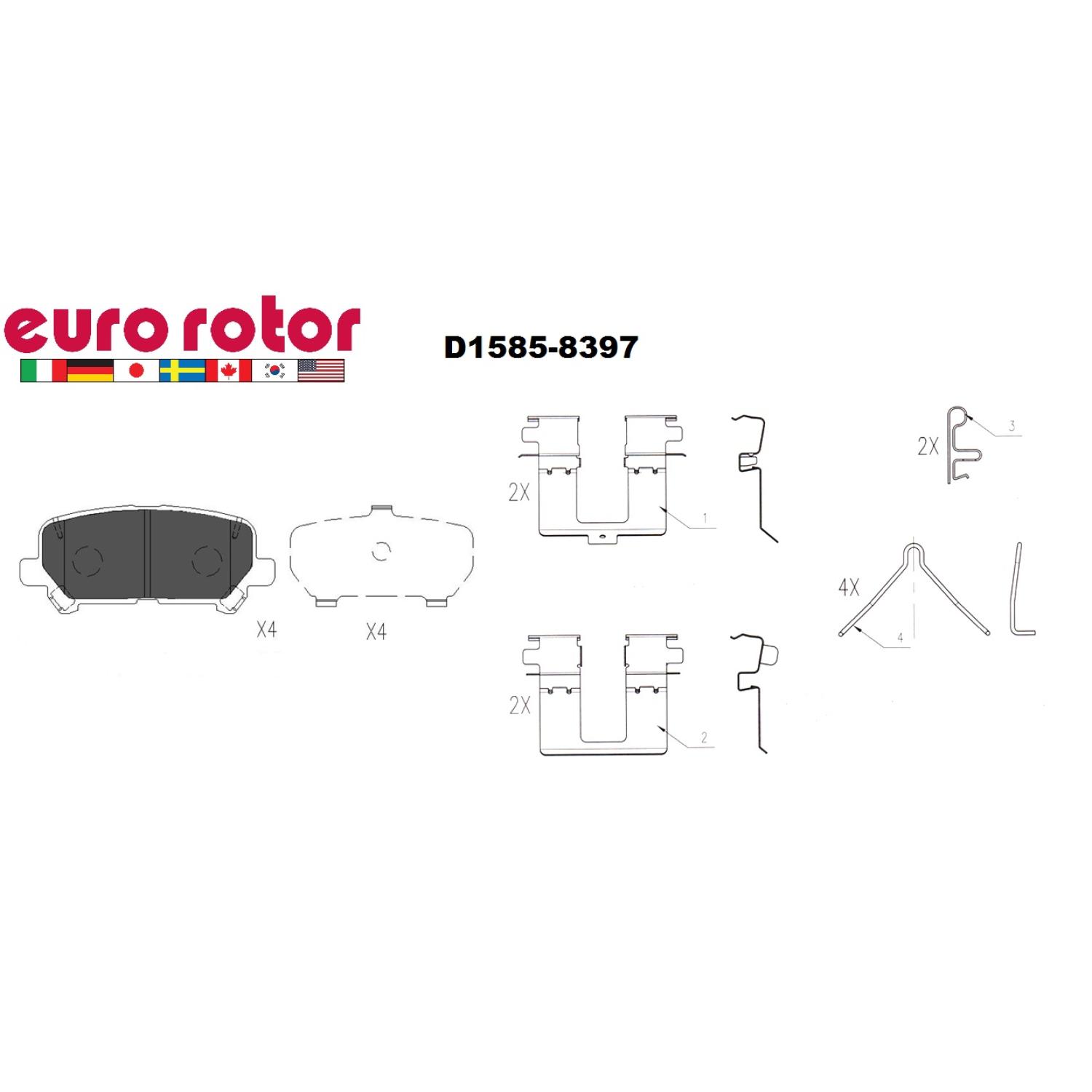Eurorotor F1D1585H Disc Brake Pad product image 1 of 1