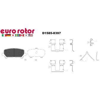 2010 Acura MDX Disc Brake Pad Rear Eurorotor F1D1585H image 1 of 1