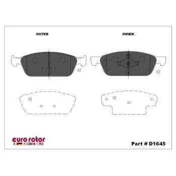 2019 Ford Transit Connect Disc Brake Pad Front Eurorotor F1D1645H image 1 of 1
