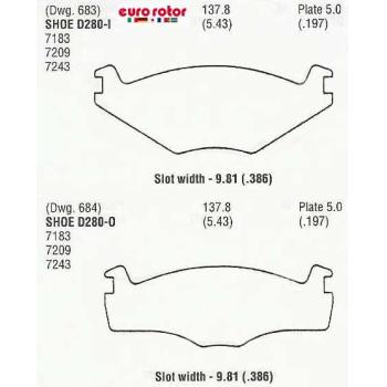 1994 Volkswagen Golf Disc Brake Pad Front Eurorotor F1D280H image 1 of 1