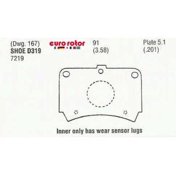 1994 Mercury Capri Disc Brake Pad Front Eurorotor F1D319 image 1 of 1
