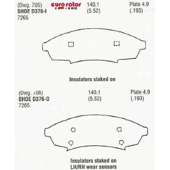 1994 Oldsmobile Cutlass Supreme Disc Brake Pad Front Eurorotor F1D376 image 1 of 1