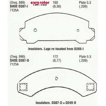 1990 Ford Ranger Disc Brake Pad Front Eurorotor F1D387 image 1 of 1